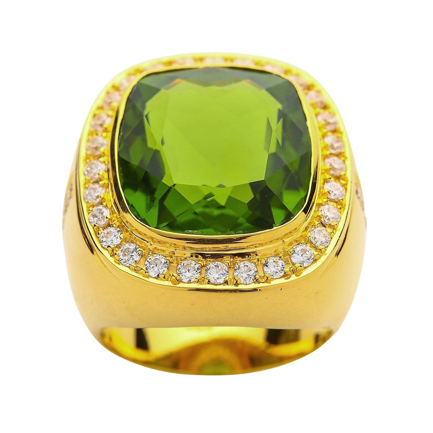 Mens Classic Oval Peridot Ring Set in Yellow Gold Plated Silver .925 August  Birthstone SL-MR2928PEY-10-F2 - Walmart.com